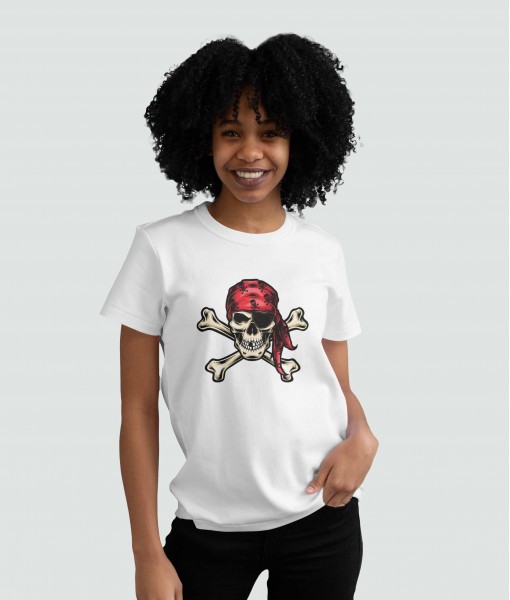 Дамска тениска с щампа Готика Pirate Skull And Crossbones
